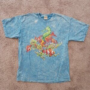 90s Seahorse clown fish nature ocean t shirt xl habitat